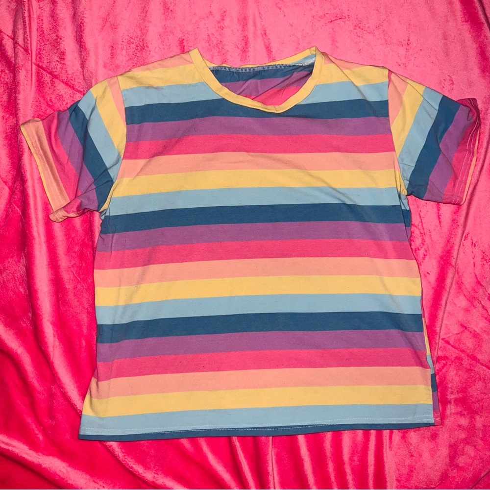 Pastel Rainbow Striped T-Shirt